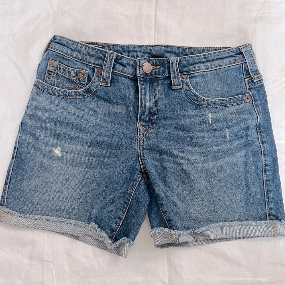Mid Rise Jean Shorts by True Religion
